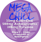MegaChill CBD, CBG, Ashwagandha, Tyrosine