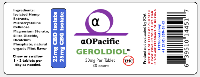 Geroldiol 50mg Chewable Tablets CBD + CBG