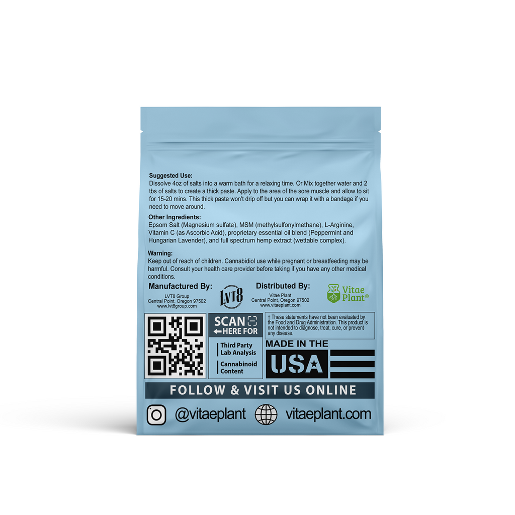 CBD Epson Salts - Calm Peppermint and Lavender 454g